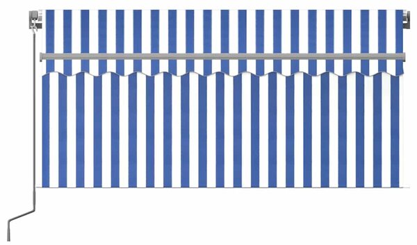 Tenda na ručno uvlačenje s roletom 3,5 x 2,5 m plavo-bijela - Plava / 3,5 x 2,5 m
