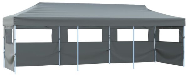 Sklopivi šator za zabave s 5 bočnih zidova 870x291x315 cm antracit - Antracitno siva / N/A