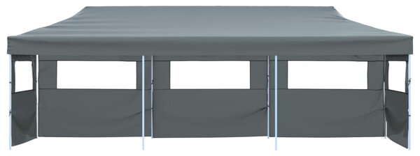 Sklopivi šator za zabave s 5 bočnih zidova 870x291x315 cm antracit - Antracitno siva / N/A