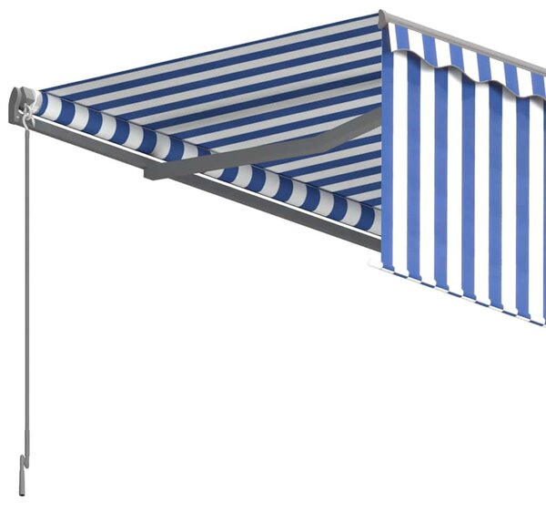 Tenda na ručno uvlačenje s roletom 3,5 x 2,5 m plavo-bijela - Plava / 3,5 x 2,5 m