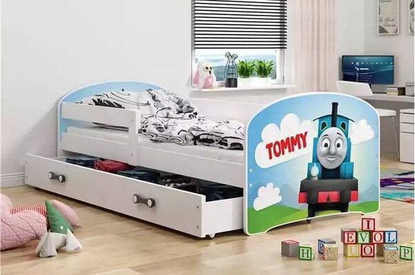 Dječji krevet Luki Tommy 80×160 s madracem i ladicom - Bijela