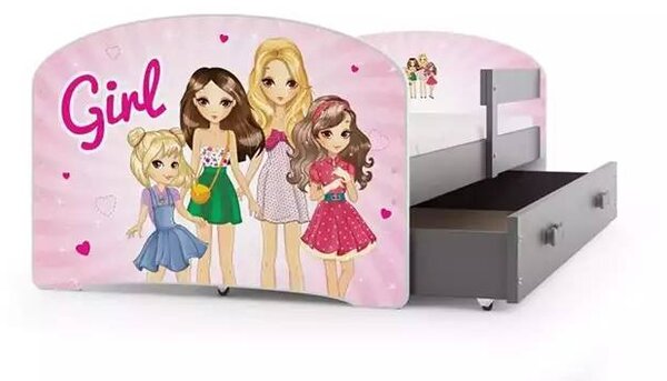 Dječji krevet Luki Girls 80×160 s madracem i ladicom - Bijela