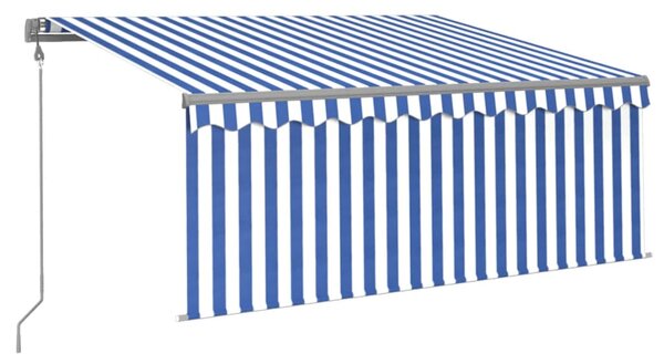 Automatska tenda na uvlačenje s roletom 3 x 2,5 m plavo-bijela - Plava / 3 x 2.5 m