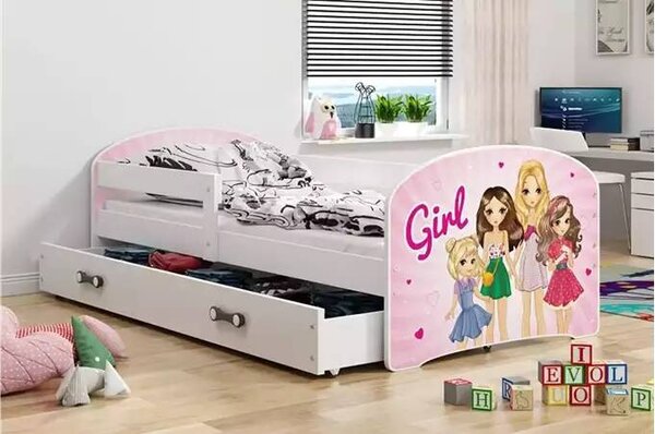 Dječji krevet Luki Girls 80×160 s madracem i ladicom - Bijela