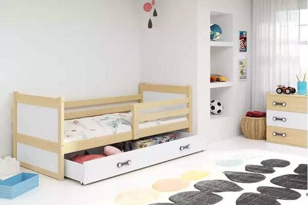 Dječji krevet Rico 90×200 s madracem i ladicom - Bijela
