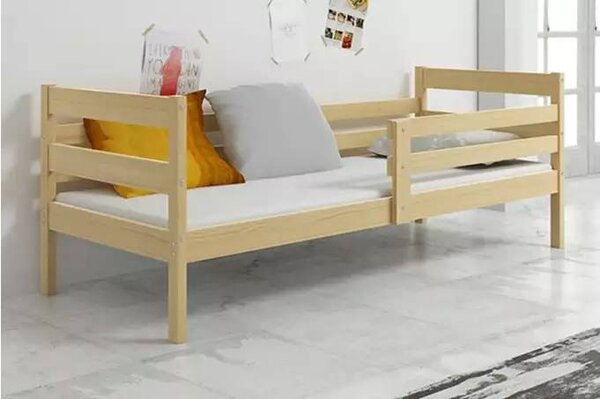 Dječji krevet Eryk 90×200 s madracem - Prirodno drvo