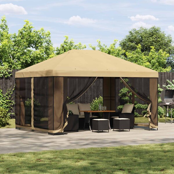 Gazebo 4 × 3 m Krem Poliester i čelik 190 gsm - Krem / 4 × 3 m