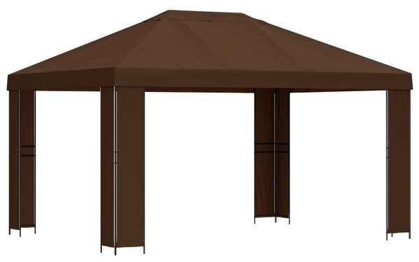 Gazebo 4 × 3 m Smeđa Poliester i čelik 190 gsm - Smeđa / 4 × 3 m