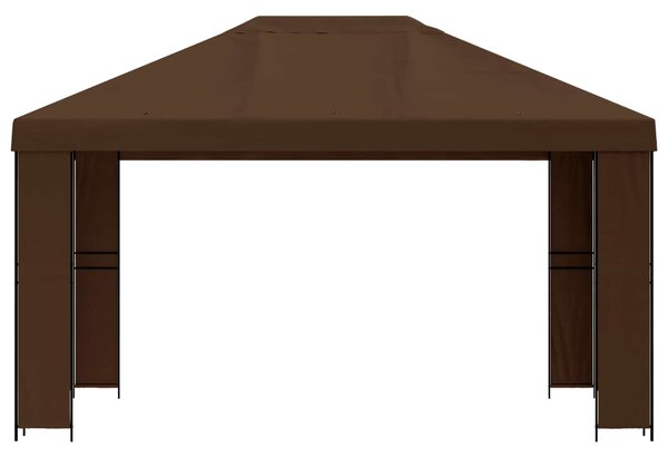 Gazebo 4 × 3 m Smeđa Poliester i čelik 190 gsm - Smeđa / 4 × 3 m