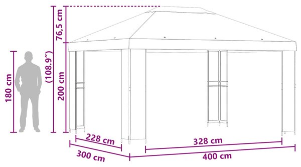 Gazebo 4 × 3 m Narančasta Poliester i čelik 190 gsm - Narančasta / 4 × 3 m