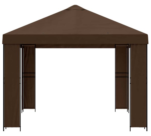Gazebo 4 × 3 m Smeđa Poliester i čelik 190 gsm - Smeđa / 4 × 3 m