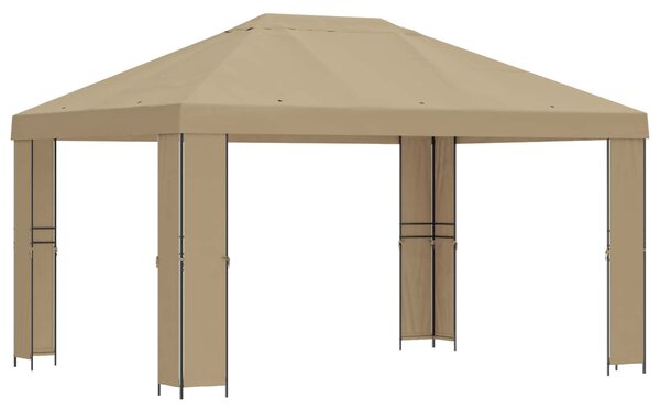 Gazebo 4 × 3 m Bež Poliester i čelik 190 gsm - Bež / 4 × 3 m