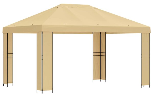 Gazebo 4 × 3 m Krem Poliester i čelik 190 gsm - Krem / 4 × 3 m