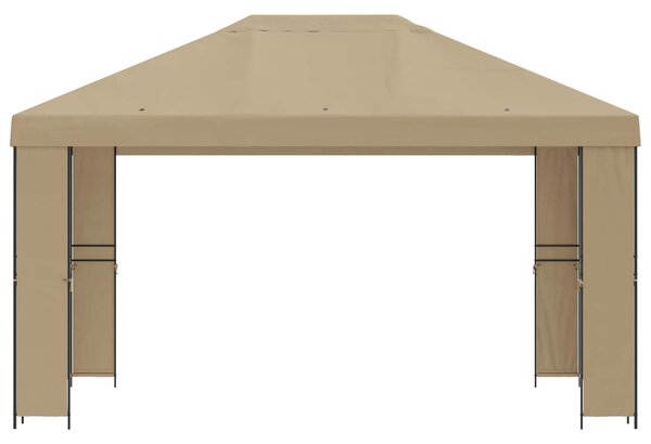 Gazebo 4 × 3 m Bež Poliester i čelik 190 gsm - Bež / 4 × 3 m