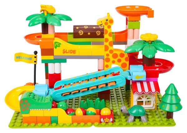 Set kockica safari staza s lopticama 109 dijelova 3+