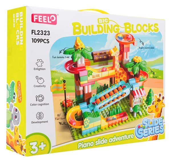 Set kockica safari staza s lopticama 109 dijelova 3+