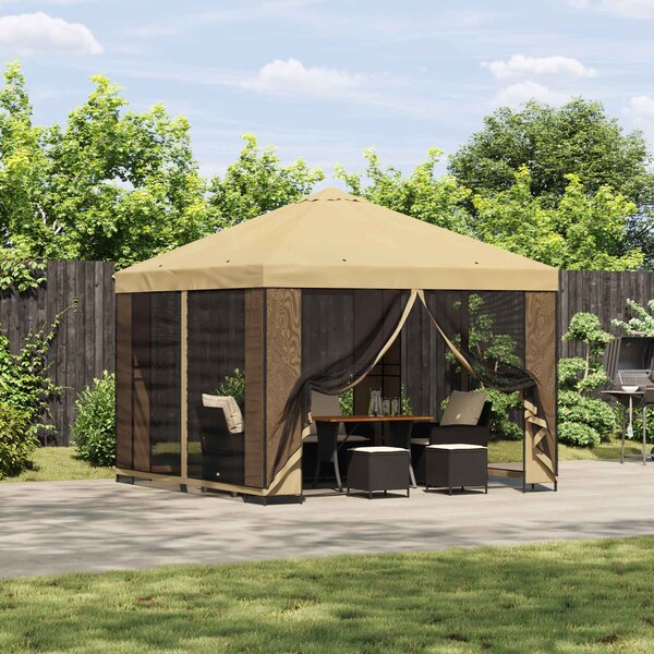 Gazebo 3 x 3 m Krem Poliester i čelik 190 gsm - Krem / 3 x 3 m