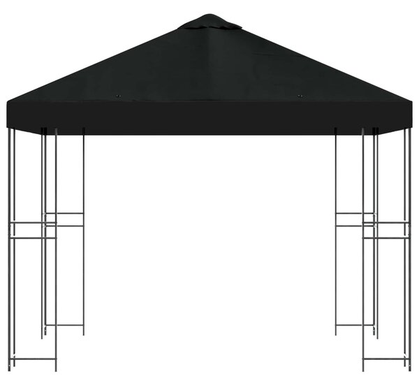 Gazebo 3 x 3 m Crna Poliester i čelik 190 gsm - Crna / 3 x 3 m