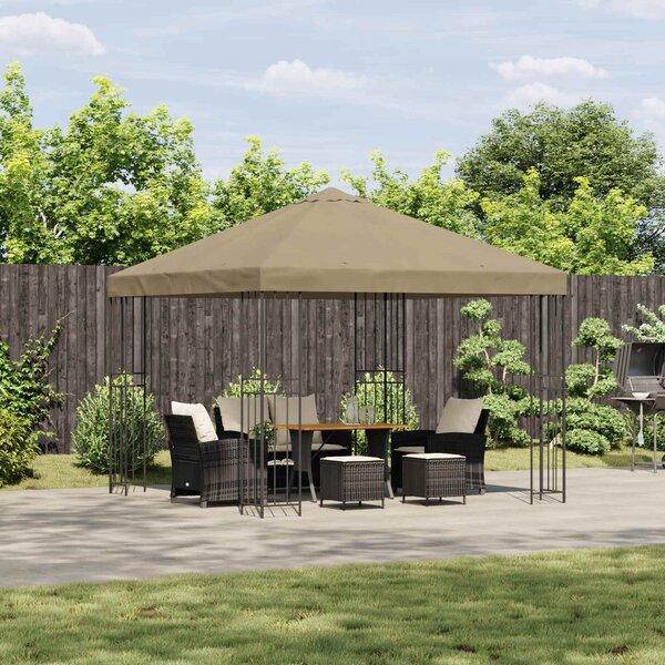 Gazebo 3 x 3 m Bež Poliester i čelik 190 gsm - Bež / 3 x 3 m