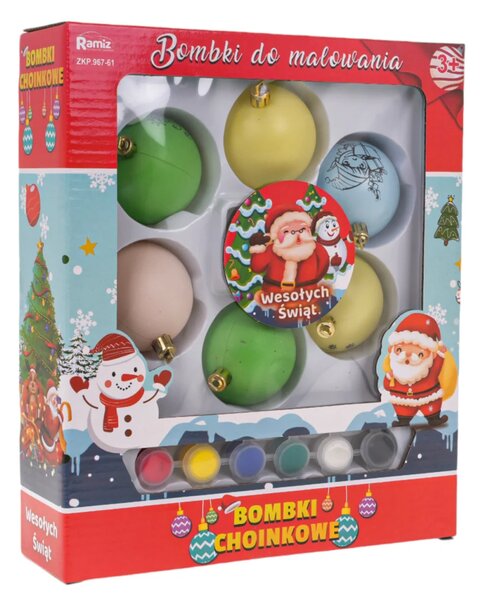Set božićnih kuglica s bojama