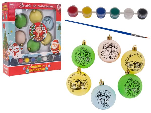 Set božićnih kuglica s bojama