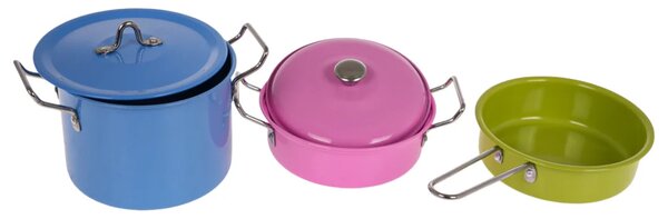 Metalni set šarenih lonaca + pribor
