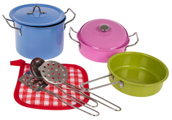 Metalni set šarenih lonaca + pribor