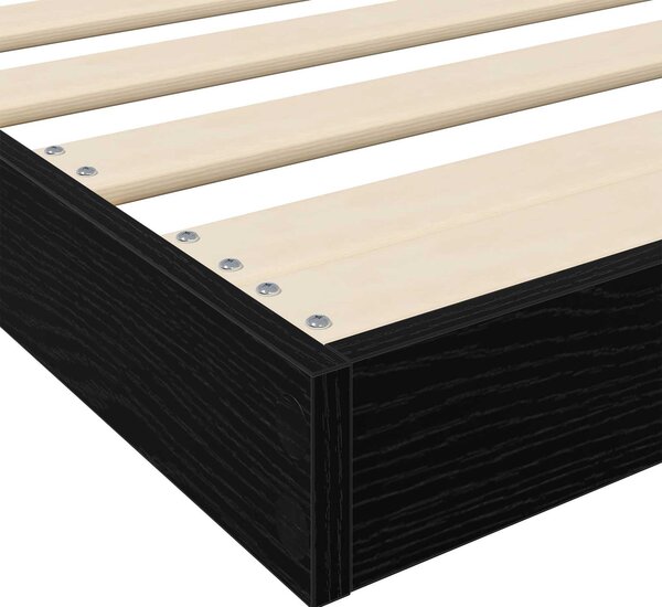 Krevet s daskama Crni hrast 75 x 190 cm Konstruirano drvo - Crna / 75 x 190 cm