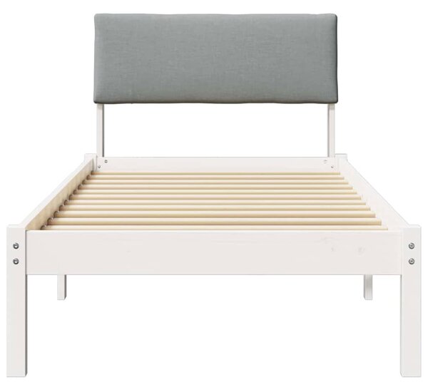 Okvir kreveta s uzglavljem Bijela i svijetlosiva 75 x 190 cm - Bijela / 75 x 190 cm