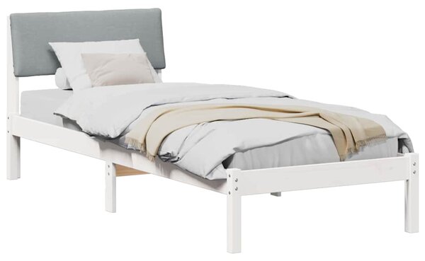 Okvir kreveta s uzglavljem Bijela i svijetlosiva 75 x 190 cm - Bijela / 75 x 190 cm