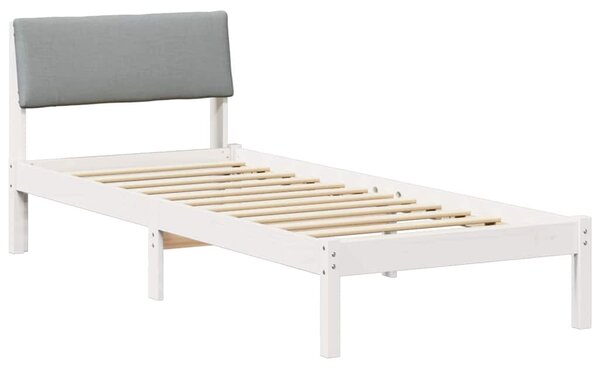 Okvir kreveta s uzglavljem Bijela i svijetlosiva 75 x 190 cm - Bijela / 75 x 190 cm