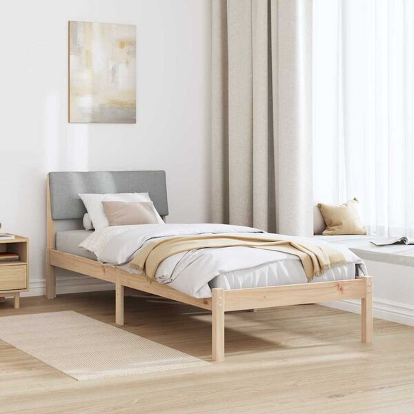 Okvir kreveta s uzglavljem Smeđa i svijetlo siva 75 x 190 cm - Smeđa / 75 x 190 cm