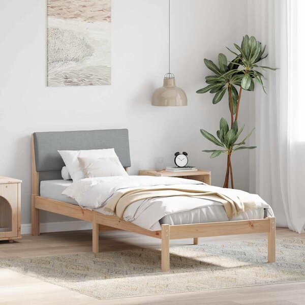 Okvir kreveta s uzglavljem Smeđa i svijetlo siva 75 x 190 cm - Smeđa / 75 x 190 cm