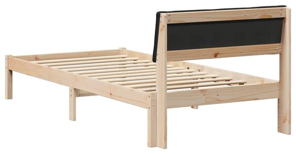 Okvir kreveta Smeđa i crna 90 x 200 cm Masivna borovina - Smeđa / 90 x 200 cm