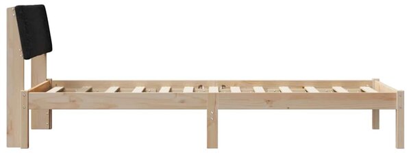 Okvir kreveta Smeđa i crna 90 x 200 cm Masivna borovina - Smeđa / 90 x 200 cm