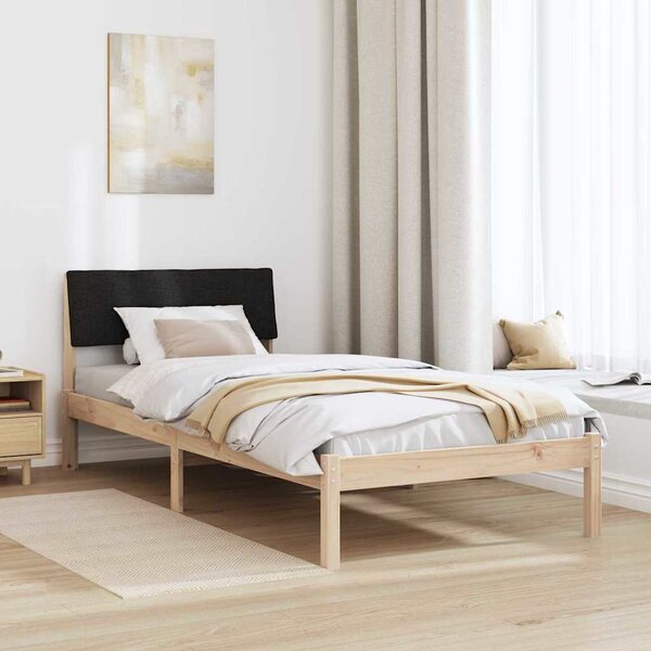 Okvir kreveta Smeđa i crna 90 x 200 cm Masivna borovina - Smeđa / 90 x 200 cm