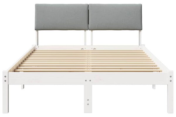 Okvir kreveta s uzglavljem Bijela i svijetlosiva 120 x 190 cm - Bijela / 120 x 190 cm