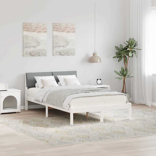 Okvir kreveta s uzglavljem Bijela i svijetlosiva 120 x 190 cm - Bijela / 120 x 190 cm