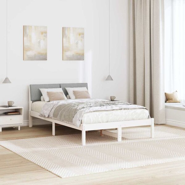 Okvir kreveta s uzglavljem Bijela i svijetlosiva 120 x 190 cm - Bijela / 120 x 190 cm