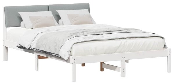 Okvir kreveta s uzglavljem Bijela i svijetlosiva 135 x 190 cm - Bijela / 135 x 190 cm