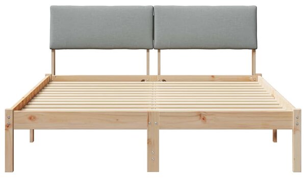 Okvir kreveta s uzglavljem Smeđa i svijetlo siva 135 x 190 cm - Smeđa / 135 x 190 cm