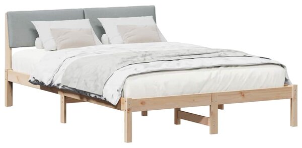 Okvir kreveta s uzglavljem Smeđa i svijetlo siva 135 x 190 cm - Smeđa / 135 x 190 cm