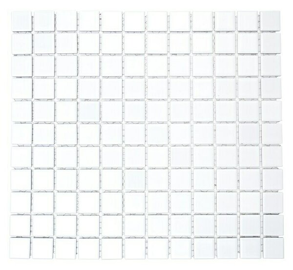 Mozaik pločica (32,6 x 30 cm, Bijele boje, Sjaj)