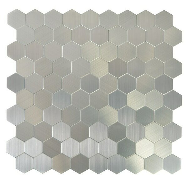 Samoljepljiva mozaik pločica Hexagon SAM 4MMHX (28 x 29 cm, Metal, Srebrne boje)