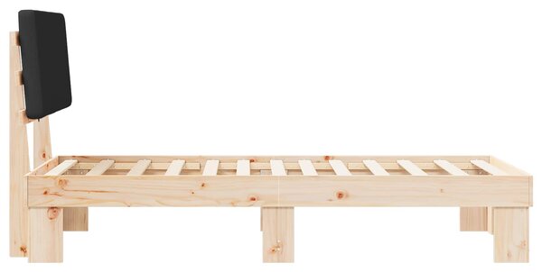 Krevetni okvir s tapiciranim uzglavljem Crna 90 x 190 cm - Smeđa / 90 x 190 cm