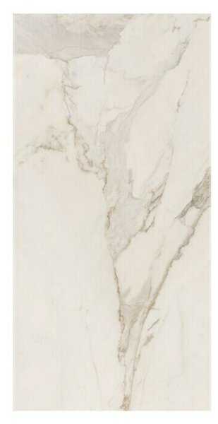 Porculanska pločica Calacatta (60 x 120 cm, Bijelo-zlatne boje, Sjaj)