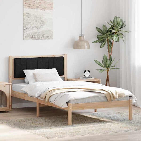 Krevetni okvir s tapiciranim uzglavljem Crna 100 x 200 cm - Smeđa / 100 x 200 cm
