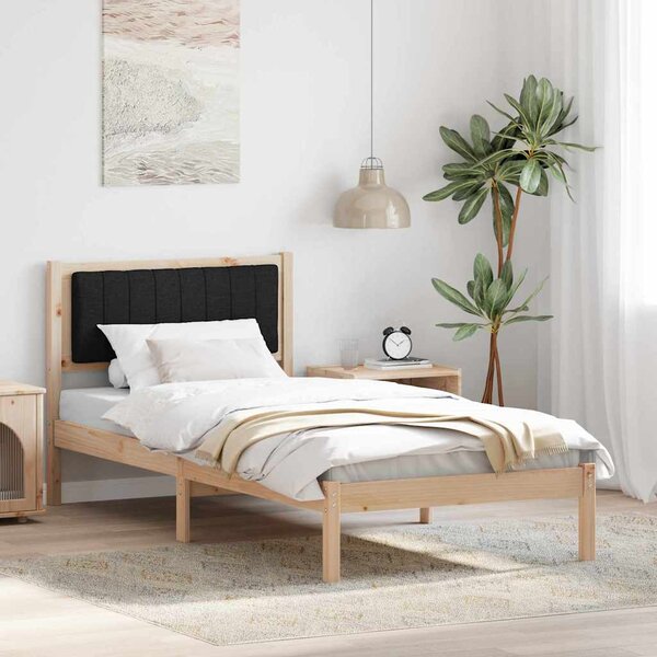 Krevetni okvir s tapiciranim uzglavljem Crna 90 x 190 cm - Smeđa / 90 x 190 cm