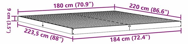 Krevet s daskama Bijelo 180 x 220 cm Čvrsto borovo drvo - Bijela / 180 x 220 cm