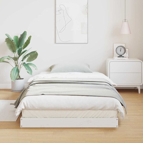 Krevet s daskama Bijelo 100 x 220 cm Čvrsto borovo drvo - Bijela / 100 x 220 cm